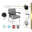 Scranton & Co Guest Reception & Waiting Room Chair with Arms in Gray Vinyl