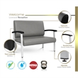 Scranton & Co Guest Reception & Waiting Room Loveseat with Arms in Gray