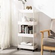 Scranton & Co 4-Tier Slim Plastic Rolling Storage Organizer in White