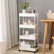 Scranton & Co 4-Tier Slim Plastic Rolling Storage Organizer in White