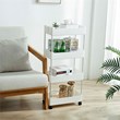 Scranton & Co 4-Tier Slim Plastic Rolling Storage Organizer in White