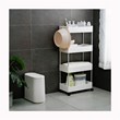 Scranton & Co 4-Tier Slim Plastic Rolling Storage Organizer in White