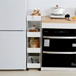 Scranton & Co 4-Tier Slim Plastic Rolling Storage Organizer in White