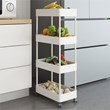 Scranton & Co 4-Tier Slim Plastic Rolling Storage Organizer in White