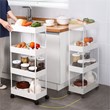 Scranton & Co 4-Tier Slim Plastic Rolling Storage Organizer in White