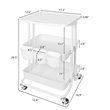Scranton & Co 2-Tier Plastic Rolling Trolley with Tabletop in White