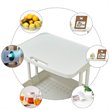 Scranton & Co 2-Tier Plastic Rolling Trolley with Tabletop in White