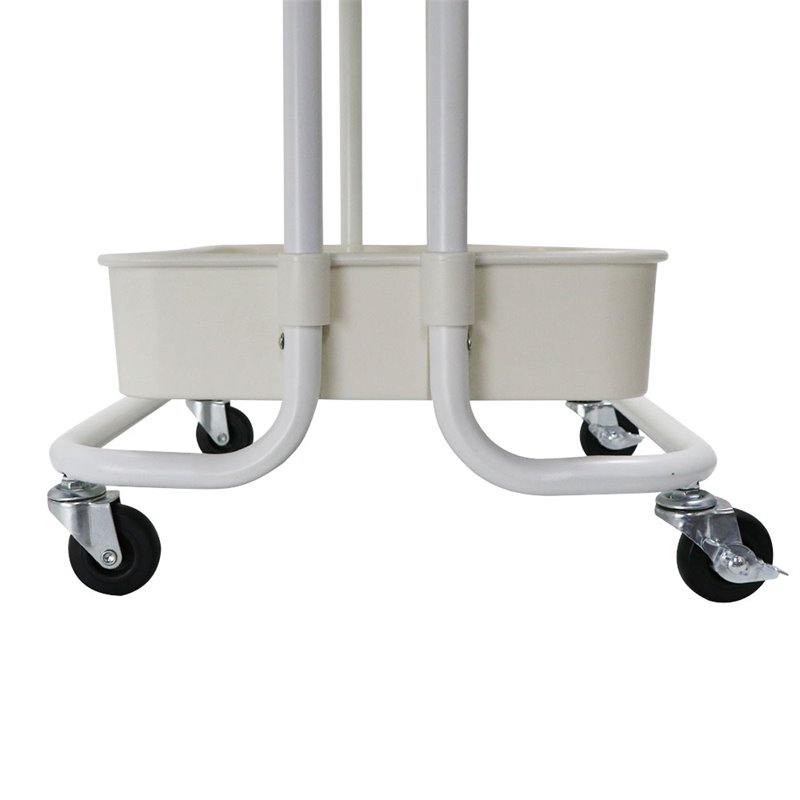 Scranton & Co 2-Tier Plastic Rolling Trolley with Tabletop in White