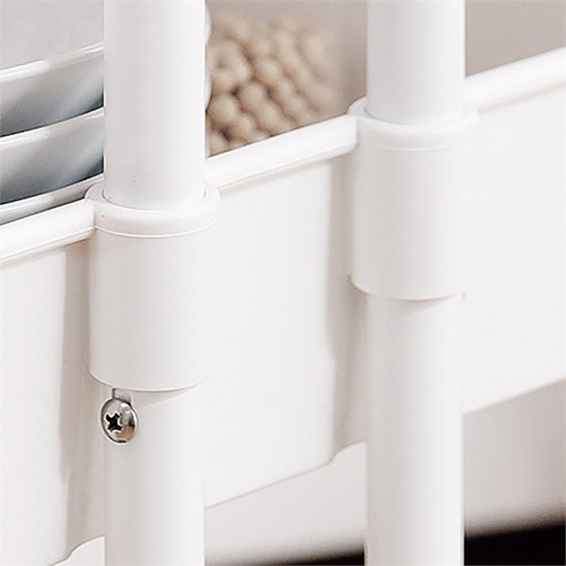 Scranton & Co 2-Tier Plastic Rolling Trolley with Tabletop in White