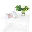 Scranton & Co 2-Tier Plastic Rolling Trolley with Tabletop in White