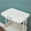 Scranton & Co 2-Tier Plastic Rolling Trolley with Tabletop in White