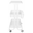 Scranton & Co 2-Tier Plastic Rolling Trolley with Tabletop in White