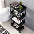 Scranton & Co 4-Tier Slim Plastic Rolling Cart Organizer in Black