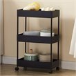 Scranton & Co 4-Tier Slim Plastic Rolling Cart Organizer in Black