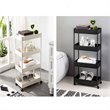 Scranton & Co 4-Tier Slim Plastic Rolling Cart Organizer in Black