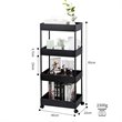 Scranton & Co 4-Tier Slim Plastic Rolling Cart Organizer in Black