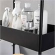 Scranton & Co 4-Tier Slim Plastic Rolling Cart Organizer in Black