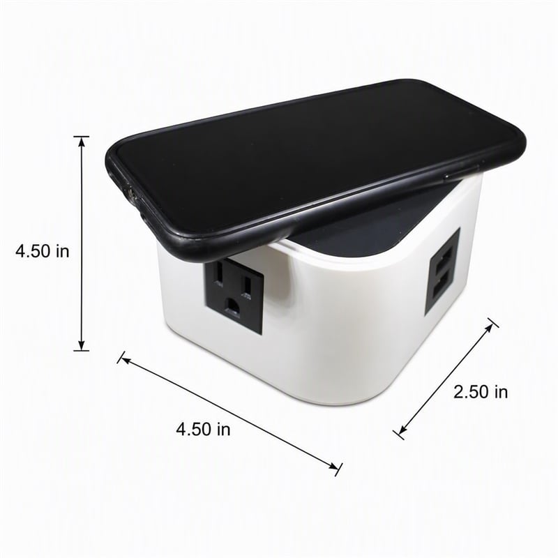 Scranton & Co Quad Power Station with Wireless Charging in White