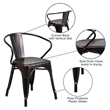 Scranton & Co Stackable Dining Arm Chair in Black and Antique Gold
