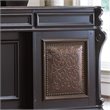 Scranton & Co 7 Drawer Executive Desk with Leather Top in Black