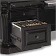 Scranton & Co 7 Drawer Executive Desk with Leather Top in Black