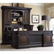 Scranton & Co 7 Drawer Executive Desk with Leather Top in Black