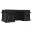 Scranton & Co 7 Drawer Executive Desk with Leather Top in Black