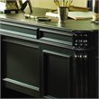 Scranton & Co 7 Drawer Executive Desk with Scroll Accents and Leather Top