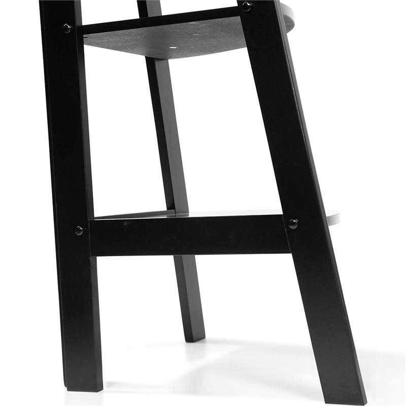 Scranton & Co Contemporary Wood 5-Shelf Corner Bookcase in Black Finish