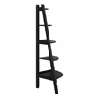 Scranton & Co Contemporary Wood 5-Shelf Corner Bookcase in Black Finish