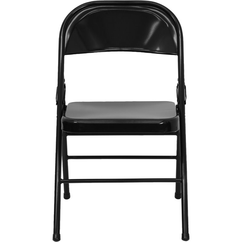 Scranton & Co Metal Folding Chair in Black (Set of 2)