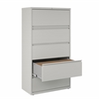 Scranton & Co 36-inch 5-Drawer Metal Lateral File Cabinet in Light Gray