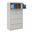 Scranton & Co 36-inch 5-Drawer Metal Lateral File Cabinet in Light Gray