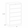 Scranton & Co 36-inch 5-Drawer Metal Lateral File Cabinet in Light Gray