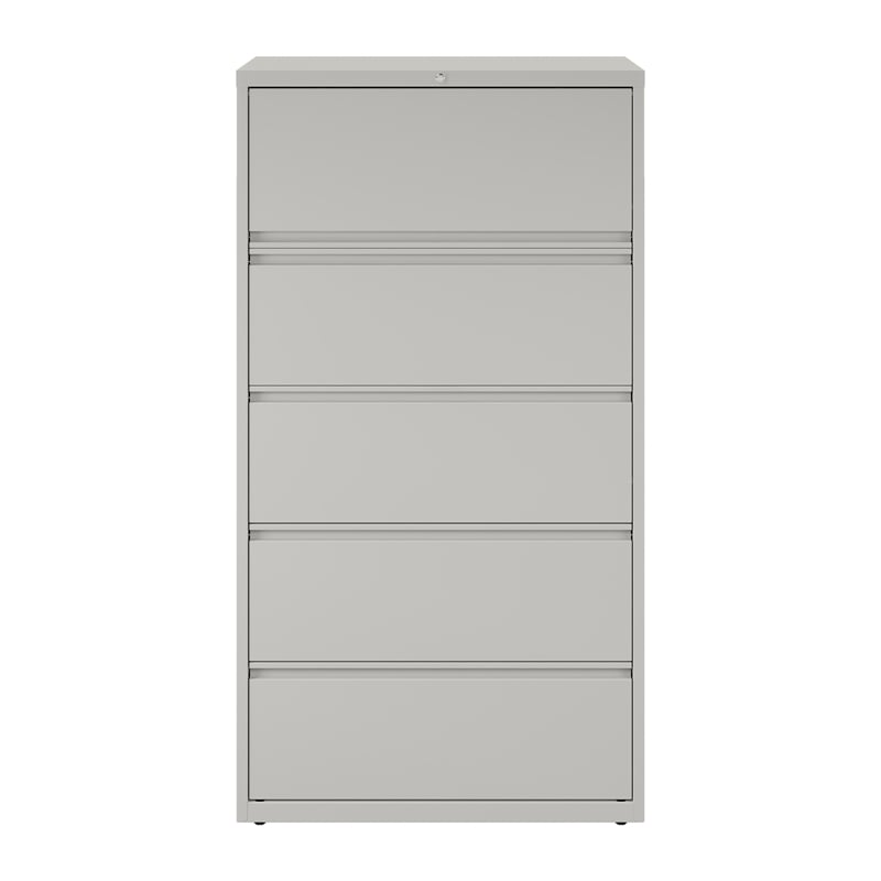 Scranton & Co 36-inch 5-Drawer Metal Lateral File Cabinet in Light Gray