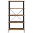 Scranton & Co 63-Inch 4-Shelf Bookshelf in Rustic Nutmeg with Black Frame