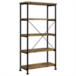 Scranton & Co 63-Inch 4-Shelf Bookshelf in Rustic Nutmeg with Black Frame