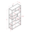 Scranton & Co Powder Coated Gray 6-Shelf Industrial Metal Bookcase