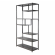 Scranton & Co Powder Coated Gray 6-Shelf Industrial Metal Bookcase