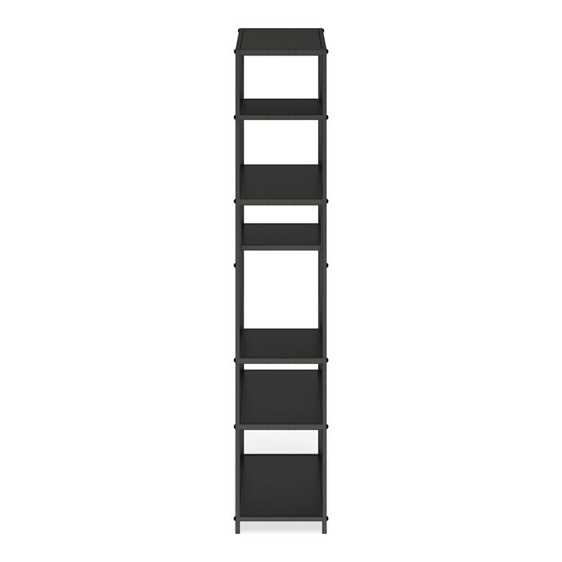 Scranton & Co Powder Coated Gray 6-Shelf Industrial Metal Bookcase