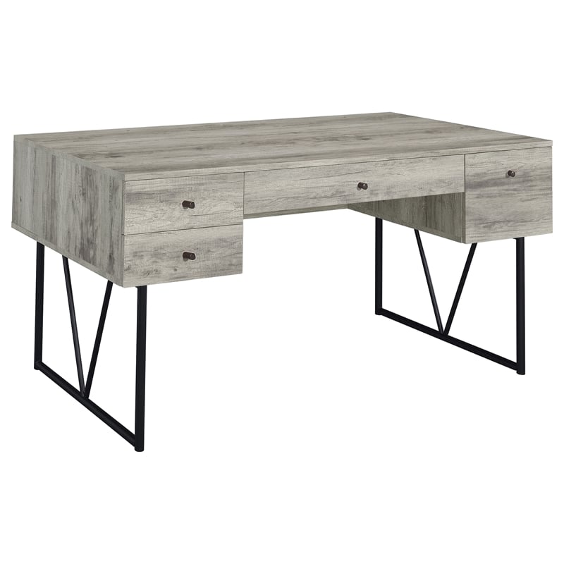 Scranton & Co 63-Inch 4-Drawer Writing Desk in Gray Driftwood Wood Finish