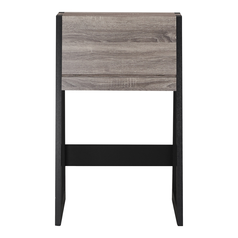 Scranton & Co Farmhouse Fold Down Wood Desk in Distressed Gray/Black
