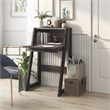 Scranton & Co Farmhouse Fold Down Wood Desk in Distressed Gray/Black