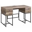 Scranton & Co 4-Drawer Wood Desk with USB Charging Dock Black Oak