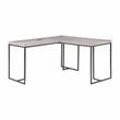 Scranton & Co Modern Wood Corner Computer Desk with USB in Grey
