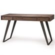 Scranton & Co Solid Acacia Wood Desk with Keyboard Tray in Aged Brown