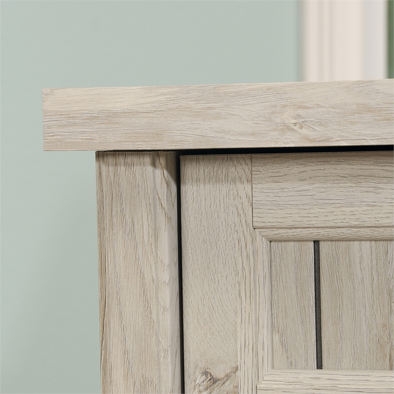 Scranton & Co L-Shaped Computer Desk with Keyboard Tray in Chalked Chestnut