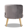 Scranton & Co Grey Velvet Accent Chair with Gold Finished Wood Legs