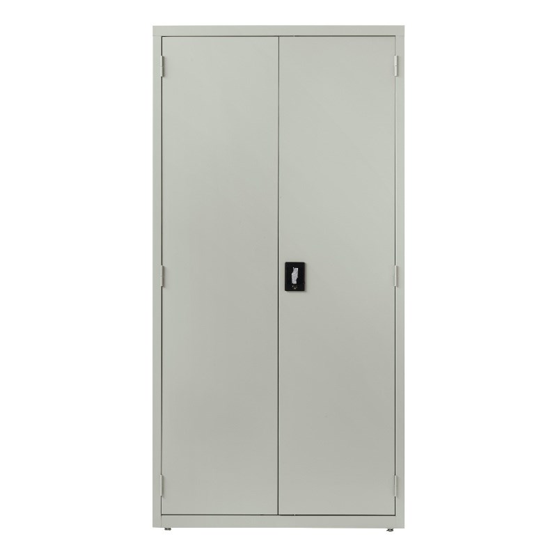 Scranton & Co Welded Metal Storage Cabinet with Adjustable Shelves in Light Gray