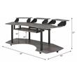 Scranton & Co Wooden 4-Shelf Music Recording Studio Desk in Black Oak